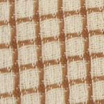 Tissu fond blanc avec tissage de fils bordeaux en carreaux